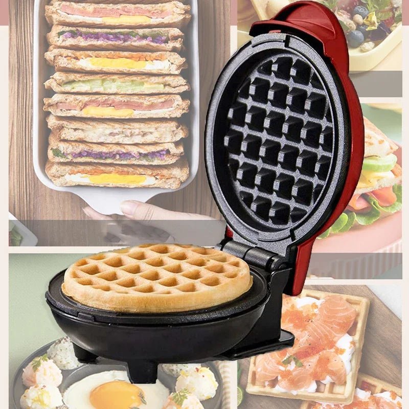 Heart-shaped double-sided mini waffles maker - silverfoxgoods